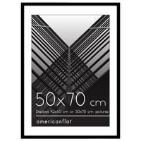 Americanflat 50x70 cm Fekete Képkeret - 42x60 cm Passe-Partout Betéttel - Polírozott Plexi - Függőleges és Vízszintes Akasztás 1