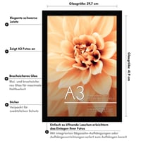 Americanflat A3 fotorámik čierne – s nerozbitným sklom, na horizontálne aj vertikálne zavesenie, montáž na stenu – balenie 2 ks 6