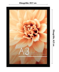 Americanflat A3 fotorámik čierne – s nerozbitným sklom, na horizontálne aj vertikálne zavesenie, montáž na stenu – balenie 2 ks 2