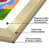 Americanflat A4 fotorámik na detské kresby - zlatý - kompozitné drevo s nerozbitným sklom - horizontálna a vertikálna verzia - balenie 2 ks 7