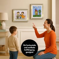 Americanflat A4 fotorámik na detské kresby - zlatý - kompozitné drevo s nerozbitným sklom - horizontálna a vertikálna verzia - balenie 2 ks 5
