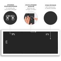 Americanflat okvir za slike 100x40 cm od MDF drveta s neslomljivim pleksiglasom - Bijeli zidni okvir 40x100 cm s integriranom kukom - Za vodoravno i okomito vješanje 6