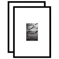 Americanflat Fotorámik 30x42 cm, čierny, 2 ks – s paspartou pre fotografie 10x15 cm alebo bez nej – leštený plexisklový panel – na výšku aj na šírku 1