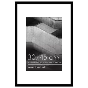 Americanflat okvir za slike 30x45 cm crni - okvir za fotografije 20x30 cm s paspartuom ili 45x30 cm bez paspartua - polirani pleksiglas panel -