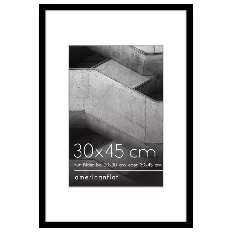 Fotorámik Americanflat 30x45 cm čierny – fotorámik 20x30 cm s paspartou alebo 45x30 cm bez pasparty – leštený plexisklový panel –