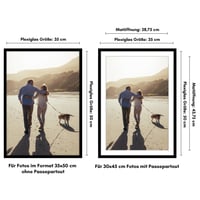 Fotorámik Americanflat 35x50 cm čierny – s paspartou 30x45 cm – rám na fotografie s lešteným plexisklom 2