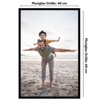 Americký fotorámik 40x60 cm - úzky rám na fotografie s plexisklom, na výšku aj na šírku, s integrovaným závesom - čierny 2