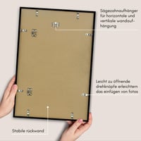 Americký fotorámik 40x60 cm - úzky rám na fotografie s plexisklom, na výšku aj na šírku, s integrovaným závesom - čierny 6