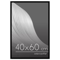 Americký fotorámik 40x60 cm - úzky rám na fotografie s plexisklom, na výšku aj na šírku, s integrovaným závesom - čierny 1