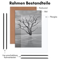 Americanflat Képkeret 50x70 cm Fekete 3 db-os Csomag - Vékony Keret Plexi Panellel, Integrált — kopott előlap (állapot: lásd a 2. képet) 7