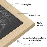 Americanflat okvir za slike 60x60 cm, prirodni hrast - kvadratni MDF drveni zidni okvir s poliranim pleksiglasom i kukom za vješanje na zid 3