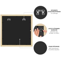 Americanflat okvir za slike 60x60 cm, prirodni hrast - kvadratni MDF drveni zidni okvir s poliranim pleksiglasom i kukom za vješanje na zid 5