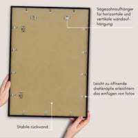 Americanflat okvir za slike 60x85 cm crni, s paspartuom 50x75 cm — manja udubina i sitno oštećenje na kutu (stanje: vidi 2. sliku) 8
