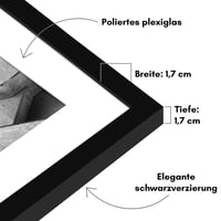 Americanflat okvir za slike 60x85 cm crni, s paspartuom 50x75 cm — manja udubina i sitno oštećenje na kutu (stanje: vidi 2. sliku) 5