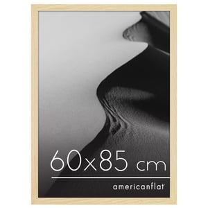 Americanflat Fotorámik 60x85 cm, MDF drevo, s nerozbitným plexisklom, na zavesenie na stenu, dub/prírodná — poškodený zadný panel (stav: pozri 2. obrázok)