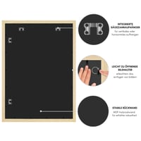 Ramă Foto Americanflat 60x85 cm din MDF cu Geam Plexiglas Incasabil - Ramă pentru Perete 85x60 cm cu Agățătoare Integrată - Stejar/Natur 6
