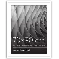 Americanflat okvir za slike 70x90 cm bijeli - s paspartuom 60x80 cm - okvir za fotografije s poliranim pleksiglasom 1