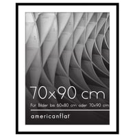 Americanflat Okvir za slike 70x90 cm crni - s paspartuom za fotografiju 60x80 cm ili bez paspartua za 90x70 cm - tanki okvir s plastičnom prednjom stranom 1