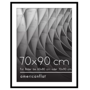 Americanflat Okvir za slike 70x90 cm crni - s paspartuom za fotografiju 60x80 cm ili bez paspartua za 90x70 cm - tanki okvir s plastičnom prednjom stranom