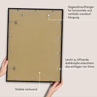 Americanflat Okvir za slike 70x90 cm crni - s paspartuom za fotografiju 60x80 cm ili bez paspartua za 90x70 cm - tanki okvir s plastičnom prednjom stranom 6
