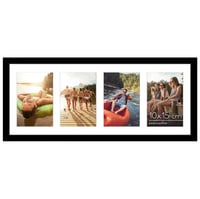 Americanflat Kolážový fotorámik 10x15 cm čierny – 20x51 cm rám na fotografie s paspartou pre štyri 15x10 cm fotografie – Viacerý rodinný rám na fotky s nerozbitným sklom 1