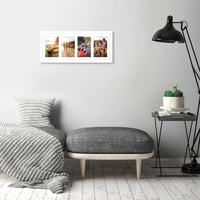 Americanflat kolážový rám na 4 fotografie 10x15 cm, 20x51 cm, biely rám na stenu s paspartou alebo bez nej, s nerozbitným sklom 2