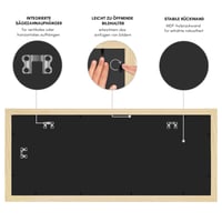 Americanflat MDF drveni okvir za slike 100x40 cm, prirodni hrast - s nelomljivim pleksiglasom, za vodoravno i okomito vješanje na zid 6
