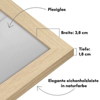 Americanflat MDF drveni okvir za slike 100x40 cm, prirodni hrast - s nelomljivim pleksiglasom, za vodoravno i okomito vješanje na zid 3
