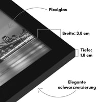 Americanflat MDF drveni okvir za slike 120x80 cm crni - s nelomljivim pleksiglasom i kukicom - za vodoravnu i okomitu montažu na zid 3