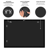 Americanflat MDF drveni okvir za slike 120x80 cm crni - s nelomljivim pleksiglasom i kukicom - za vodoravnu i okomitu montažu na zid 6