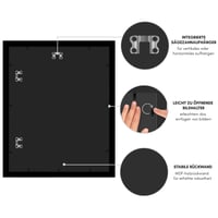 Americanflat MDF drveni okvir za slike 40x50 cm crni - s nelomljivim pleksiglasom, okvir za fotografije za vodoravno i okomito vješanje na zid 6