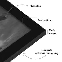 Americanflat MDF drevený fotorámik 42x60 cm čierny – s nerozbitným plexisklom, vhodný na horizontálne aj vertikálne zavesenie na stenu 4