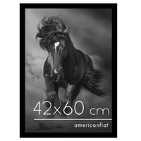 Americanflat MDF drevený fotorámik 42x60 cm čierny – s nerozbitným plexisklom, vhodný na horizontálne aj vertikálne zavesenie na stenu 1