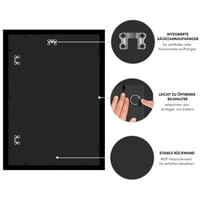 Americanflat MDF drevený fotorámik 42x60 cm čierny – s nerozbitným plexisklom, vhodný na horizontálne aj vertikálne zavesenie na stenu 7