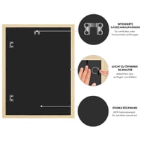 Americanflat MDF drevený fotorámik 45x60 cm s nerozbitným plexisklom, integrovaným závesom, možnosťou vertikálnej aj horizontálnej montáže na stenu, dub/prírodný 6