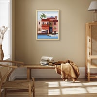 Americanflat MDF drevený fotorámik 45x60 cm s nerozbitným plexisklom, integrovaným závesom, možnosťou vertikálnej aj horizontálnej montáže na stenu, dub/prírodný 5