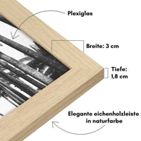 Americanflat MDF drevený fotorámik 45x60 cm s nerozbitným plexisklom, integrovaným závesom, možnosťou vertikálnej aj horizontálnej montáže na stenu, dub/prírodný 3