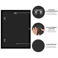Ramă foto Americanflat din MDF 45x60 cm cu geam plexiglas incasabil, agățătoare integrată, pentru montare pe perete pe verticală și orizontală - Negru 6