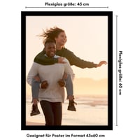Ramă foto Americanflat din MDF 45x60 cm cu geam plexiglas incasabil, agățătoare integrată, pentru montare pe perete pe verticală și orizontală - Negru 2