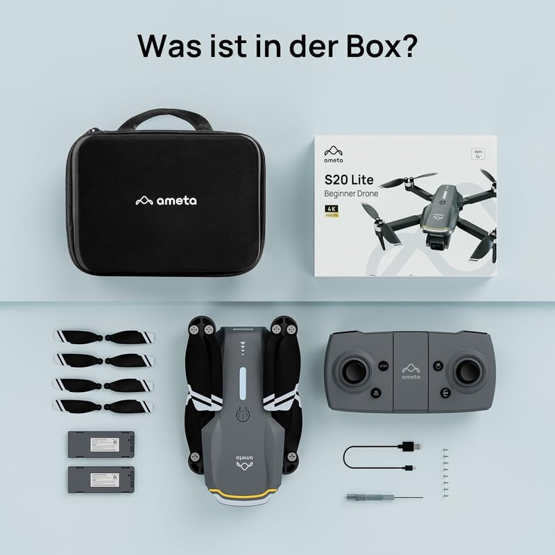 Ameta S20 Lite 4K FPV Drón Kamerával, Kezdőknek, 36 Perc Repülési Idő
