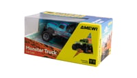 RC monster truck Amewi, model 1:64, RTR, modrý, diaľkovo ovládané terénne auto s ovládačom v tvare karty 2
