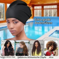 Cască de înot din silicon extra mare AMFUN pentru păr lung, cască de baie impermeabilă pentru femei și bărbați, potrivită pentru dreadlock-uri, extensii de păr și împletituri 2