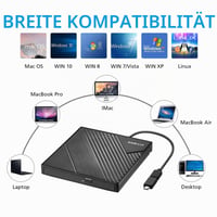 Unitate DVD Externă Amicool USB 3.0 USB-C pentru Laptop, PC Desktop, MacBook, Scriitor și Cititor DVD, compatibil cu Windows 7, 8.1, 10, 11, Linux, Mac OS, Unitate Optică Portabilă 3