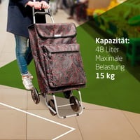 Kolica za kupovinu s pretincem za hlađenje, kapacitet 48 l, 4 kotača, sklopiva, 22x40x106 cm, maks. 15 kg, crna 6