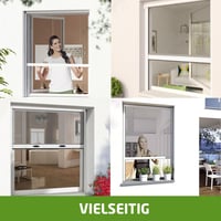 Navíjacie sieťky proti hmyzu na okná - biely hliník a sivá sieťovina zo sklenených vlákien - jednoduchá montáž - 100 x 100 cm 3