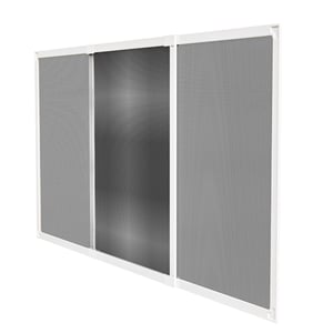 Otklopna mreža protiv komaraca za prozor bez bušenja, montira se u vodilicu rolete, 70x50 cm, podesiva do 130 cm, bijeli aluminijski okvir, siva mreža od staklenih vlakana