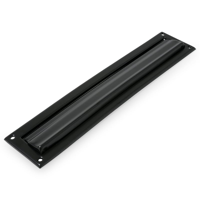 Amig Mod. 2 Matt Fekete Levélnyílás Acél Zárlappal Falra vagy Ajtóra 342x73 mm Nyílás 312x43 mm Postaláda Bedobó