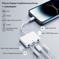 AMLLXEN iPhone 3.5mm audio adapter töltőporttal 3 az 1-ben 2