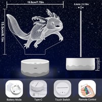 Ammonite Axolotl 3D LED éjszakai lámpa 16 szín távirányítóval gyerekeknek 5