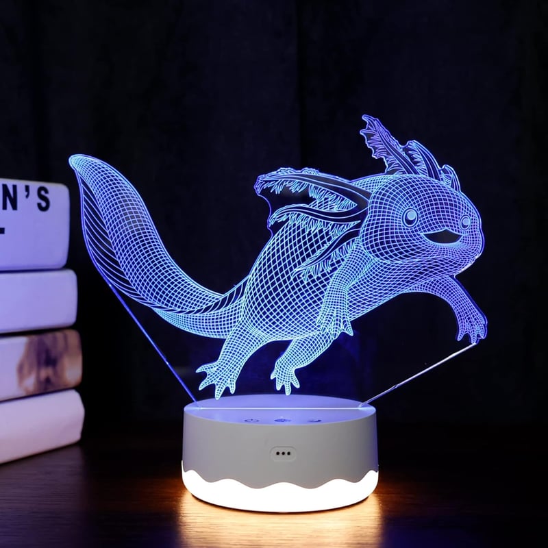 Ammonite Axolotl 3D LED éjszakai lámpa 16 szín távirányítóval gyerekeknek